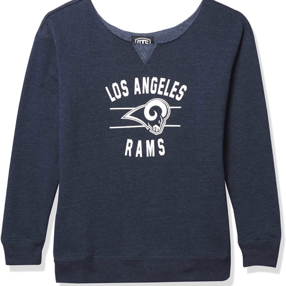 OTS NFL Los Angeles Rams Navy Sweatshirt, Medium